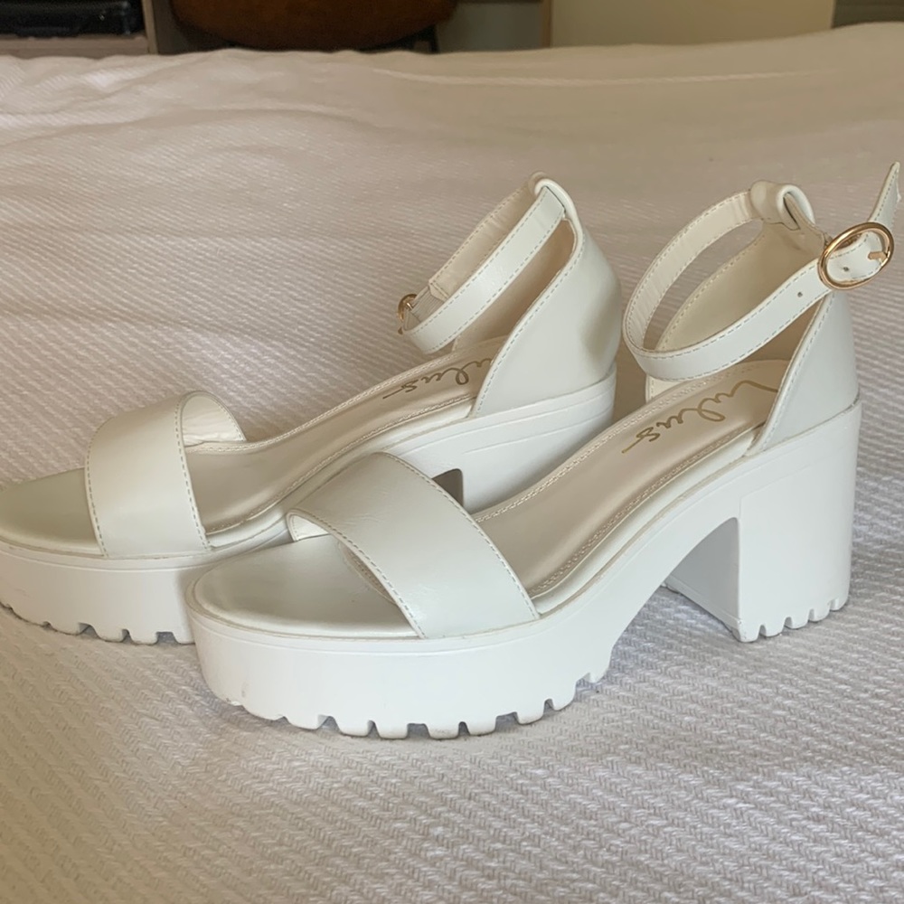 Lulus platform white sandals